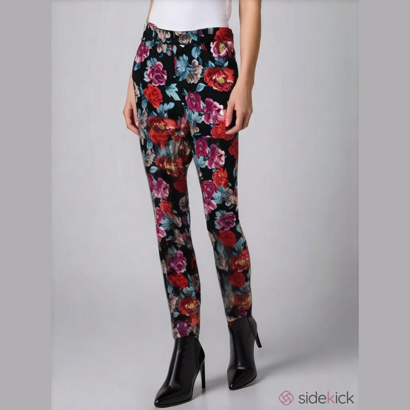 Chico's Pants - Chico's Women's 1R US 8R Multi Denim Jean Regal Floral Rose Jegging Pants NWT